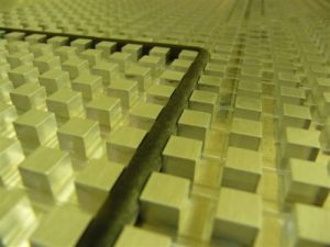 Closeup of gasket lined vacuum table