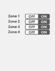 Zone selector remote screen